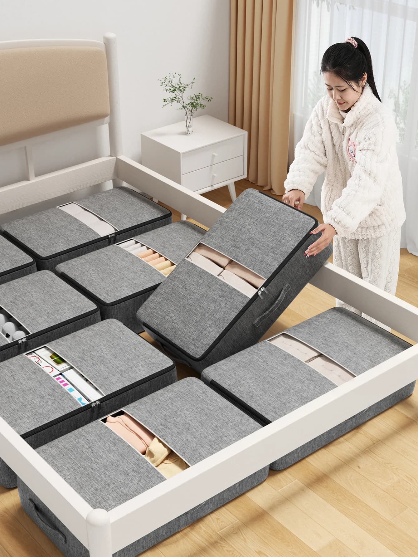 Extra-Large Underbed Storage Bag for Airbnb Bedroom Organization view 4