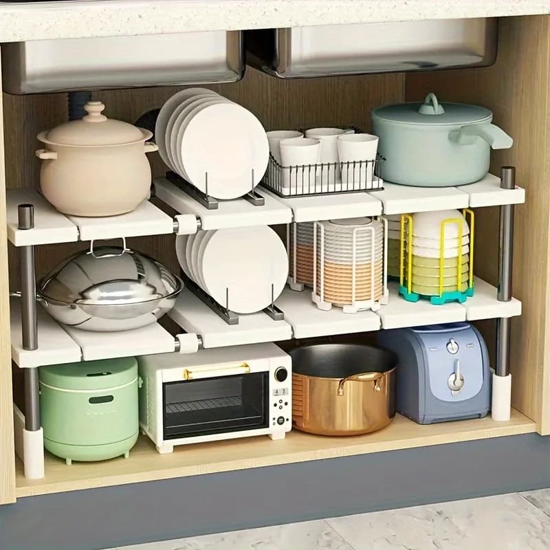 Adjustable Under Sink Storage Rack for Airbnb & STR Hosts view 5