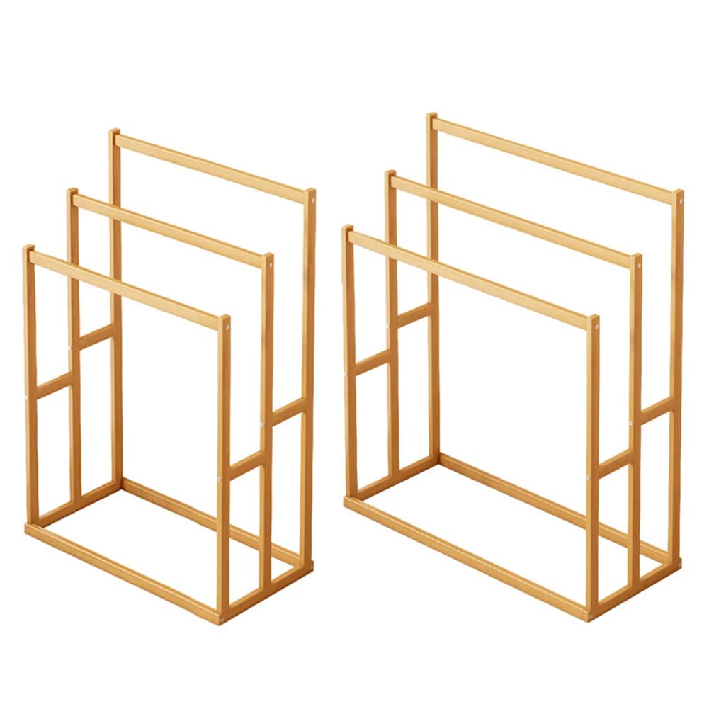 Wood Vertical Towel Rack for Airbnb Bathroom | 3-Tier Floor Stand view 6