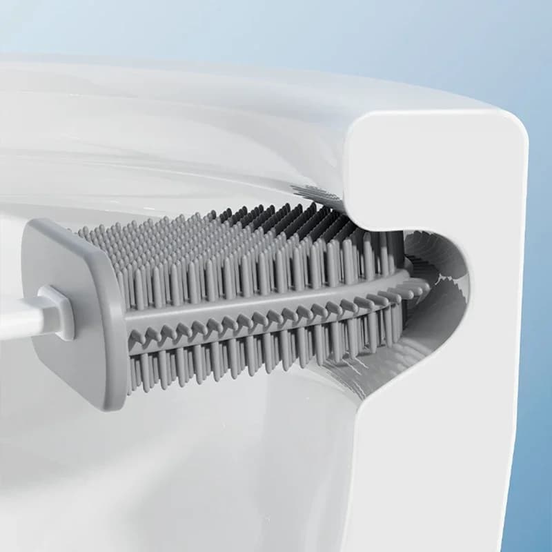 Silicone Toilet Brush Set for Airbnb Bathroom | Modern Cleaning Kit view 4