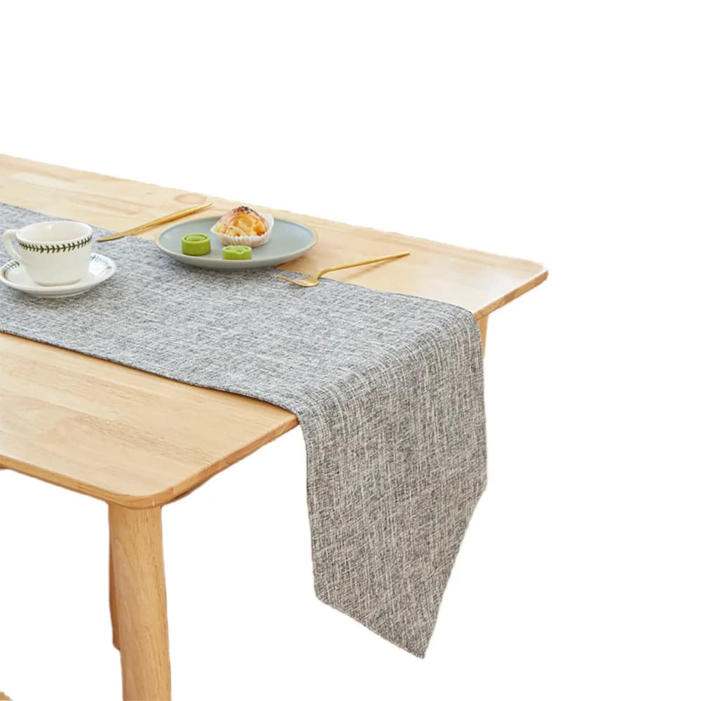 Solid Linen Table Runner for Airbnb Kitchen | Modern STR Decor view 5