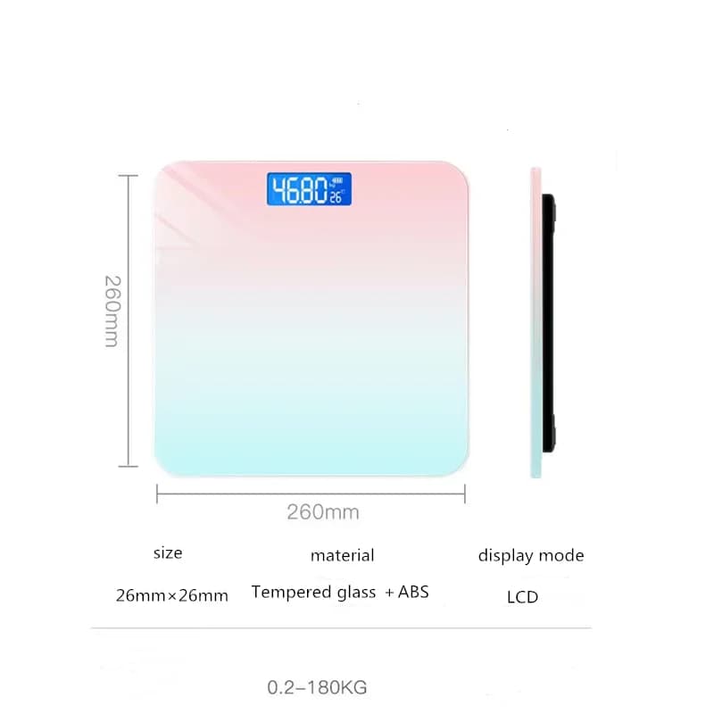 Gradient LED Electronic Scale for Airbnb Bathroom | Digital Display view 3