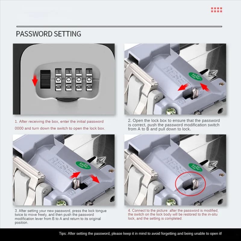 Wall-Mount Combination Key Lockbox for Airbnb Safety view 6
