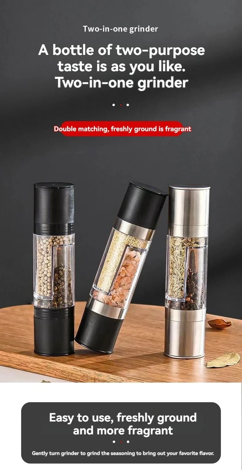 2-in-1 Salt and Pepper Grinder for Airbnb Kitchen Essentials view 5