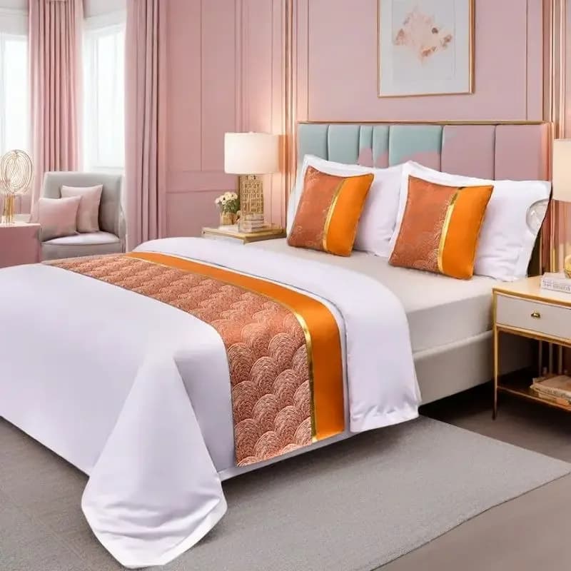 Luxury Embroidery Bed Runner for Airbnb Bedroom Decor | STR Hosts view 2