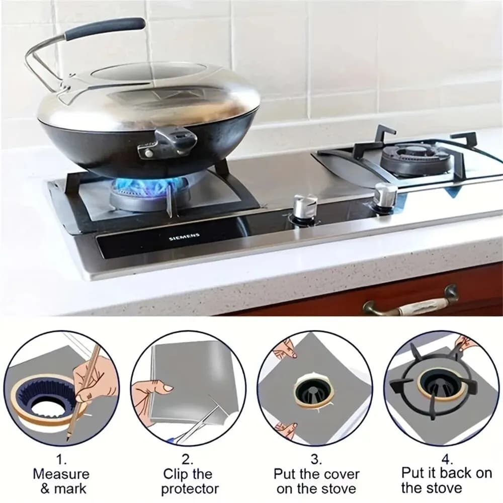Gas Stove Protector Covers for Airbnb Kitchen | 4/8PCS Set view 3