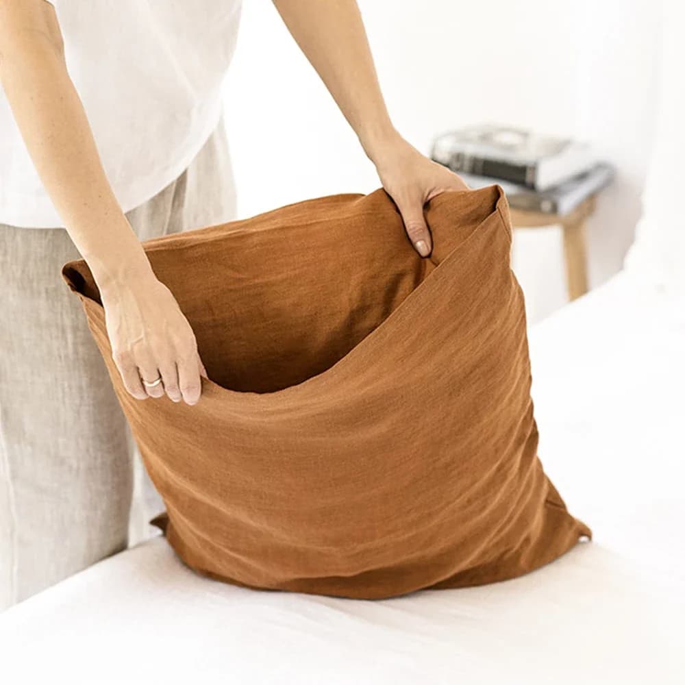 Neutral Linen Cushion Covers for Airbnb Decor, Set of 2 view 2