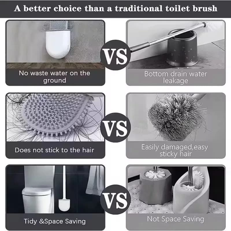 Wall Mounted Toilet Brush Set for Airbnb Bathroom Upgrades view 5