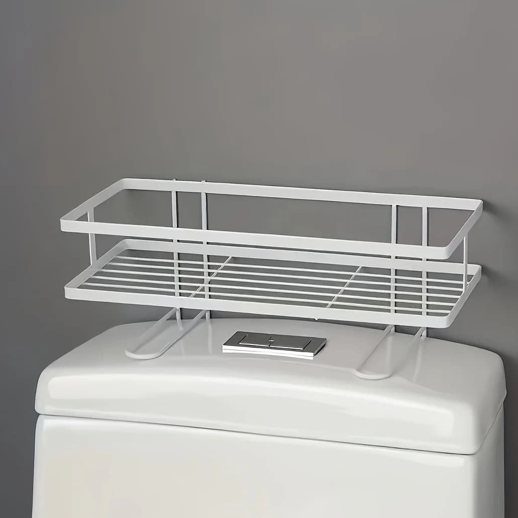 Non Perforated Toilet Storage Rack for Airbnb Bathroom Organization view 4