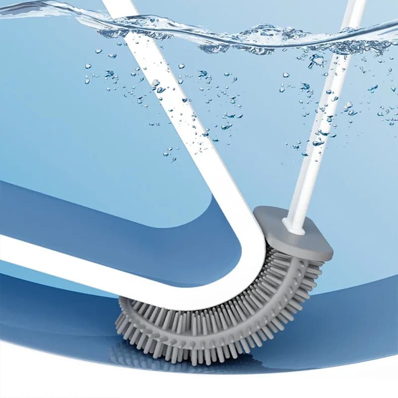 Silicone Toilet Brush Set for Airbnb Bathroom | Modern Cleaning Kit view 3