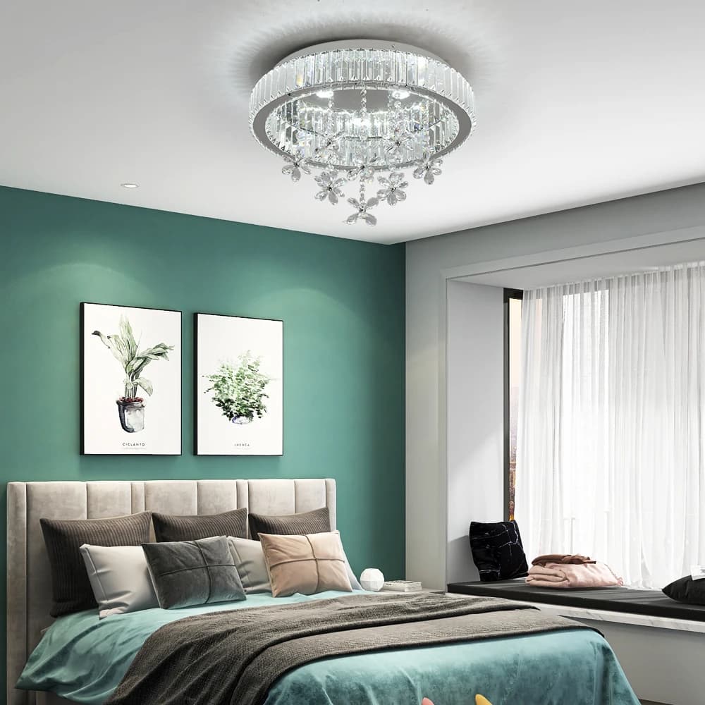 Crystal LED Ceiling Lamp for Airbnb Decor | Modern Chandelier view 4