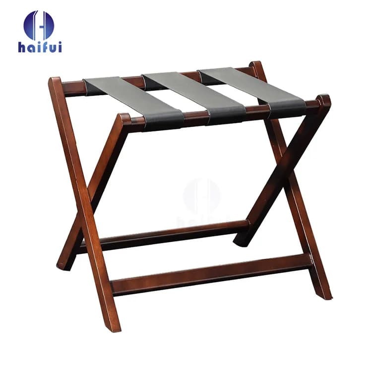 Folding Wooden Luggage Rack for Airbnb Host Bedrooms view 5