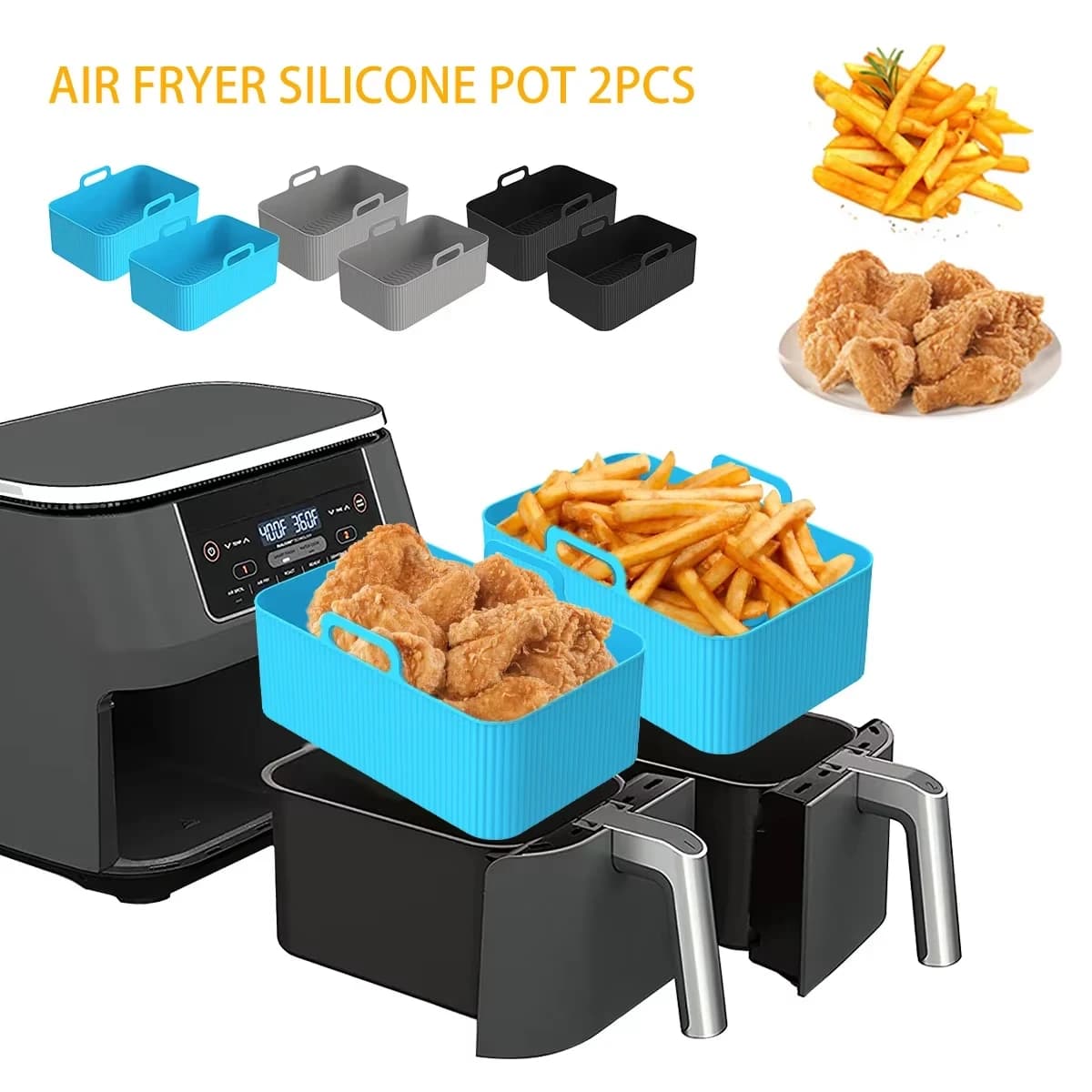 Air Fryer Silicone Liners for Airbnb Kitchen | Heat Resistant Set view 2