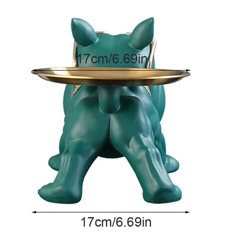 Bulldog Figurine Storage Box for Airbnb Decor | Resin Puppy Ornament view 6