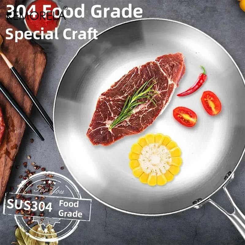 Stainless Steel Frying Pan Set for Airbnb Kitchen Essentials view 3