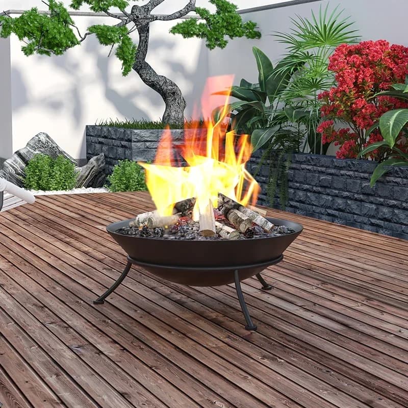 Steel Fire Bowl Cast Iron Firepit for Airbnb Outdoor Spaces view 5
