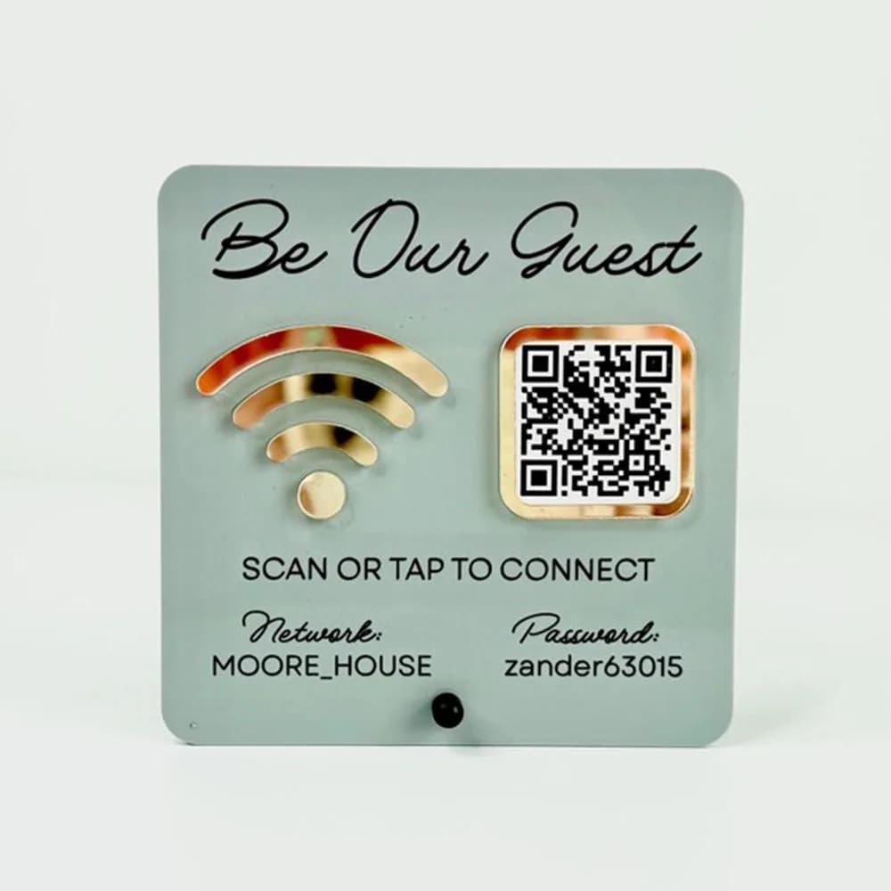 Welcome WiFi Password Display Sign for Airbnb Hosts view 4