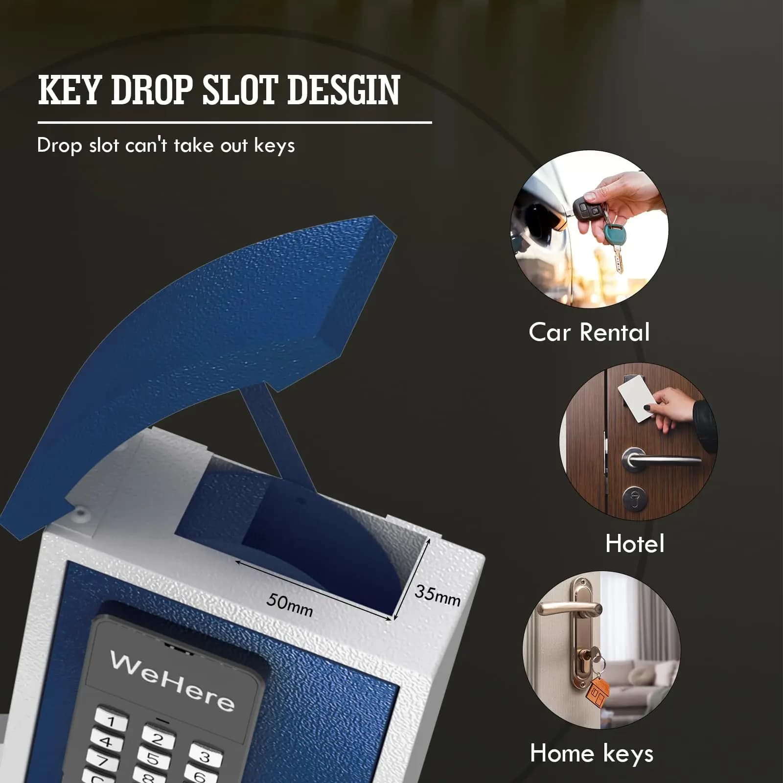 Smart Key Lock Box with Bluetooth for Airbnb Self Check-In view 3