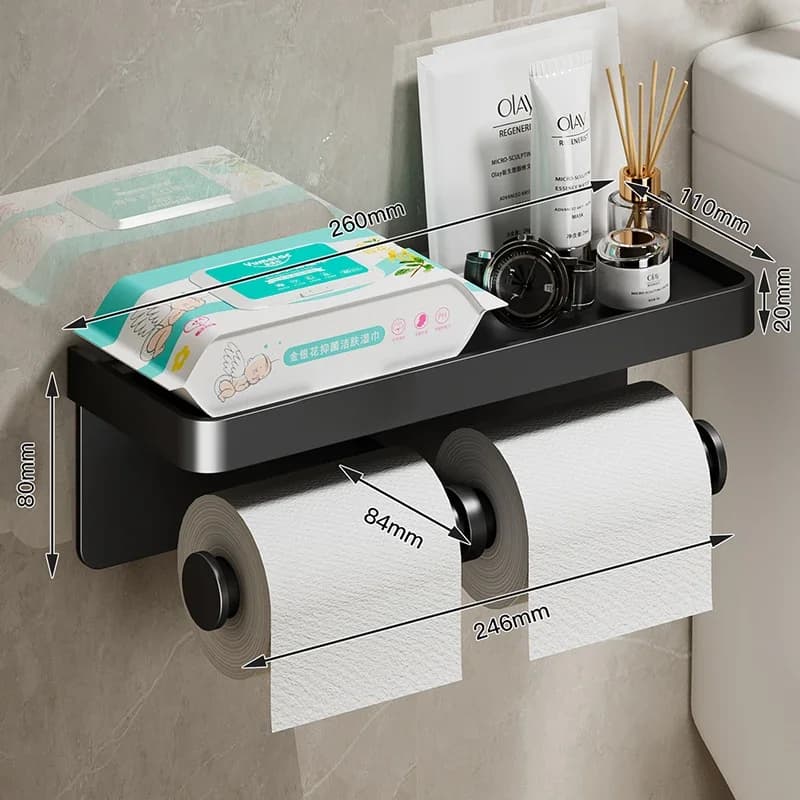 Black Gold Toilet Paper Holder for Airbnb Bathroom Decor view 7