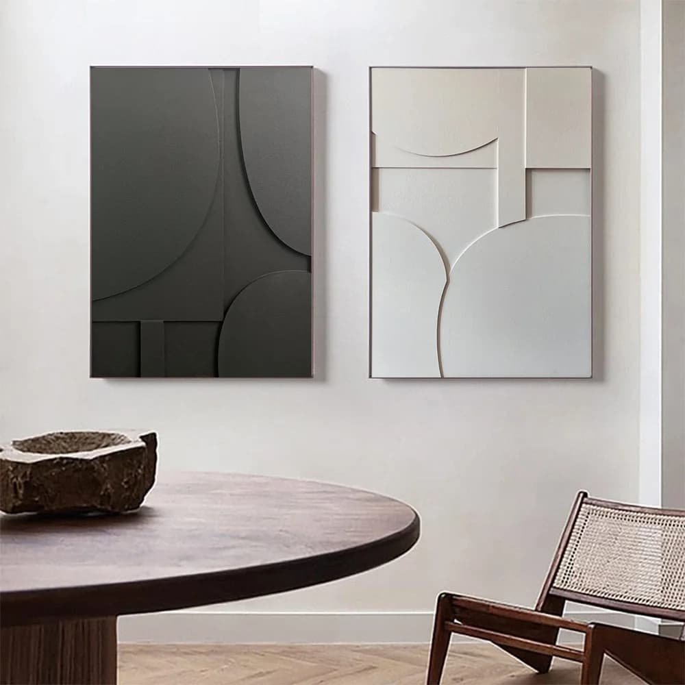 Nordic 3D Geometric Canvas Art for Airbnb & STR Decor view 2