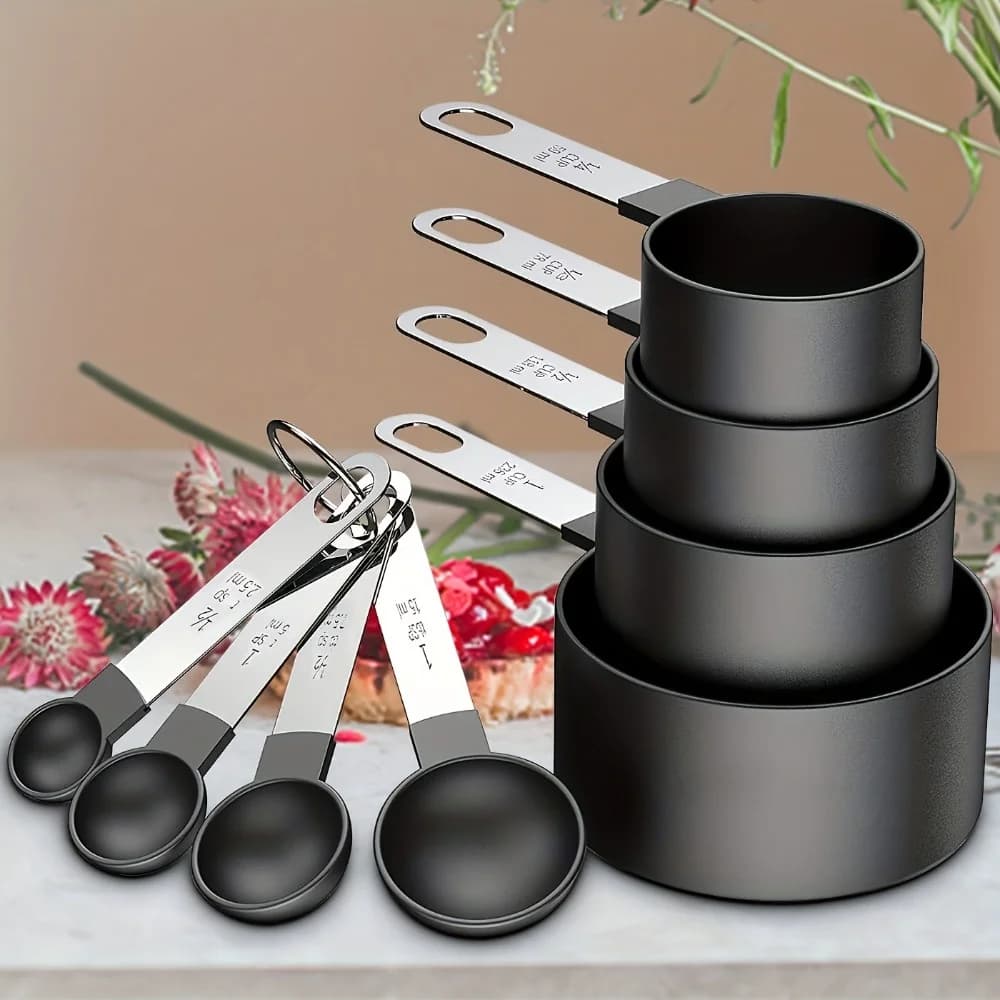 8PCS Measuring Cup & Spoon Set for Airbnb Kitchen Essentials view 7