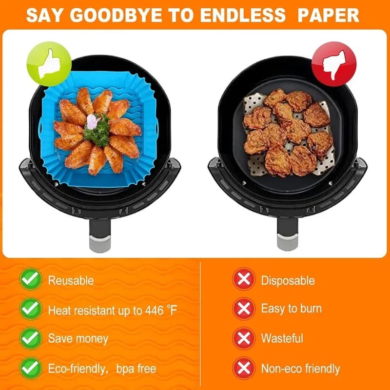 Air Fryer Silicone Liners for Airbnb Kitchen | Reusable STR Essentials view 3