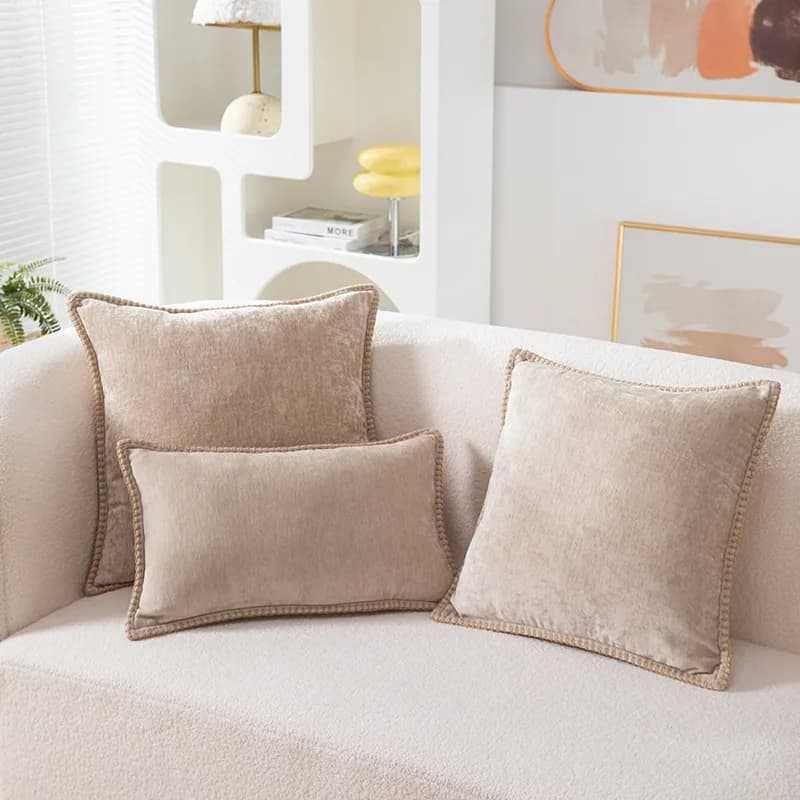 Chenille Yarn Soft Pillow Cover for Airbnb Bedroom Decor view 7