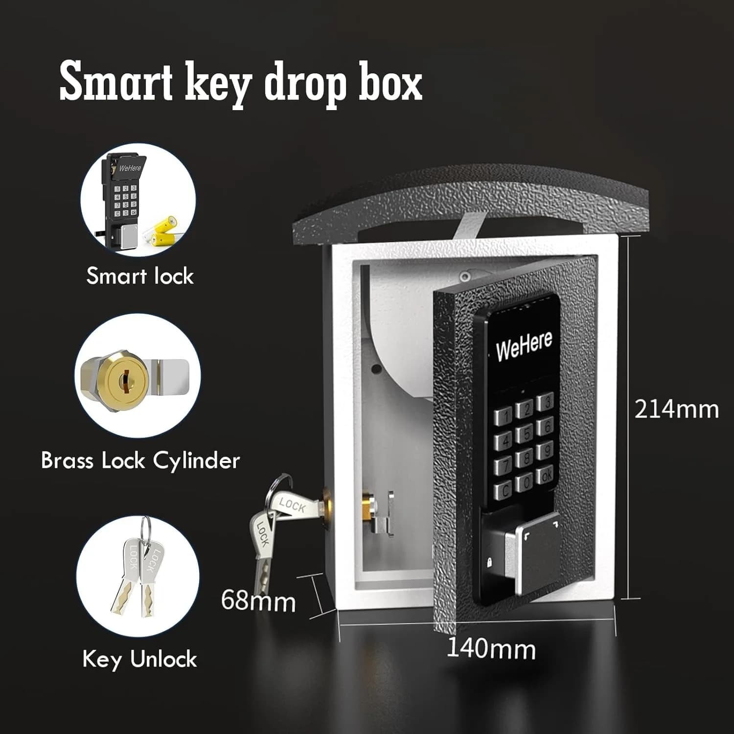 Smart Key Lock Box with Bluetooth for Airbnb Self Check-In view 6