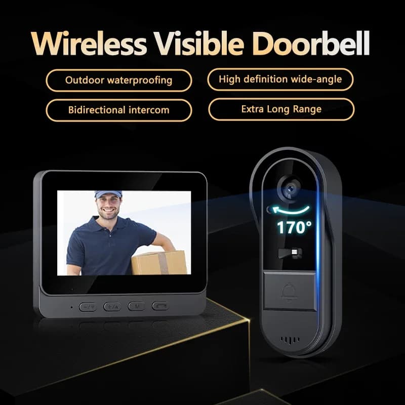 Wireless Video Doorbell for Airbnb Self Check-In | HD Night Vision view 2