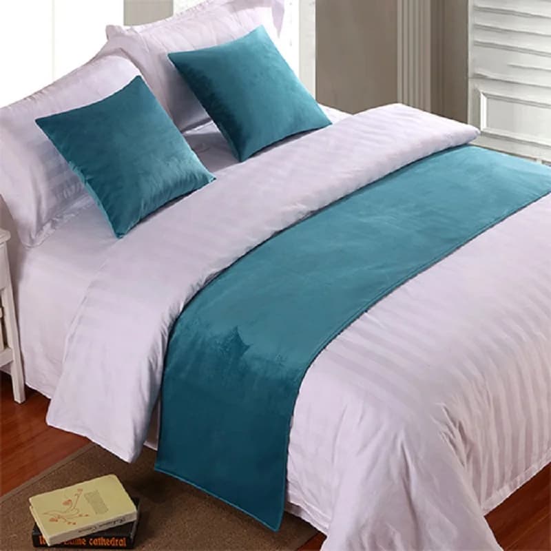 Luxury Velvet Bed Runner & Pillowcase for Airbnb Bedroom Decor view 5