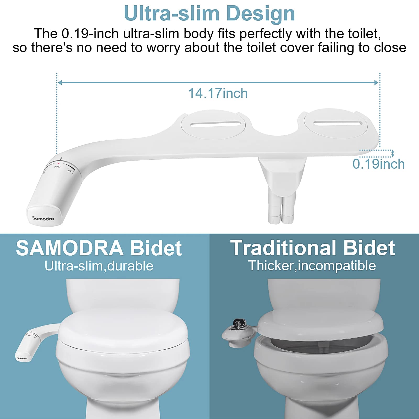 Ultra-Slim Bidet Attachment for Airbnb Bathroom Upgrades view 4