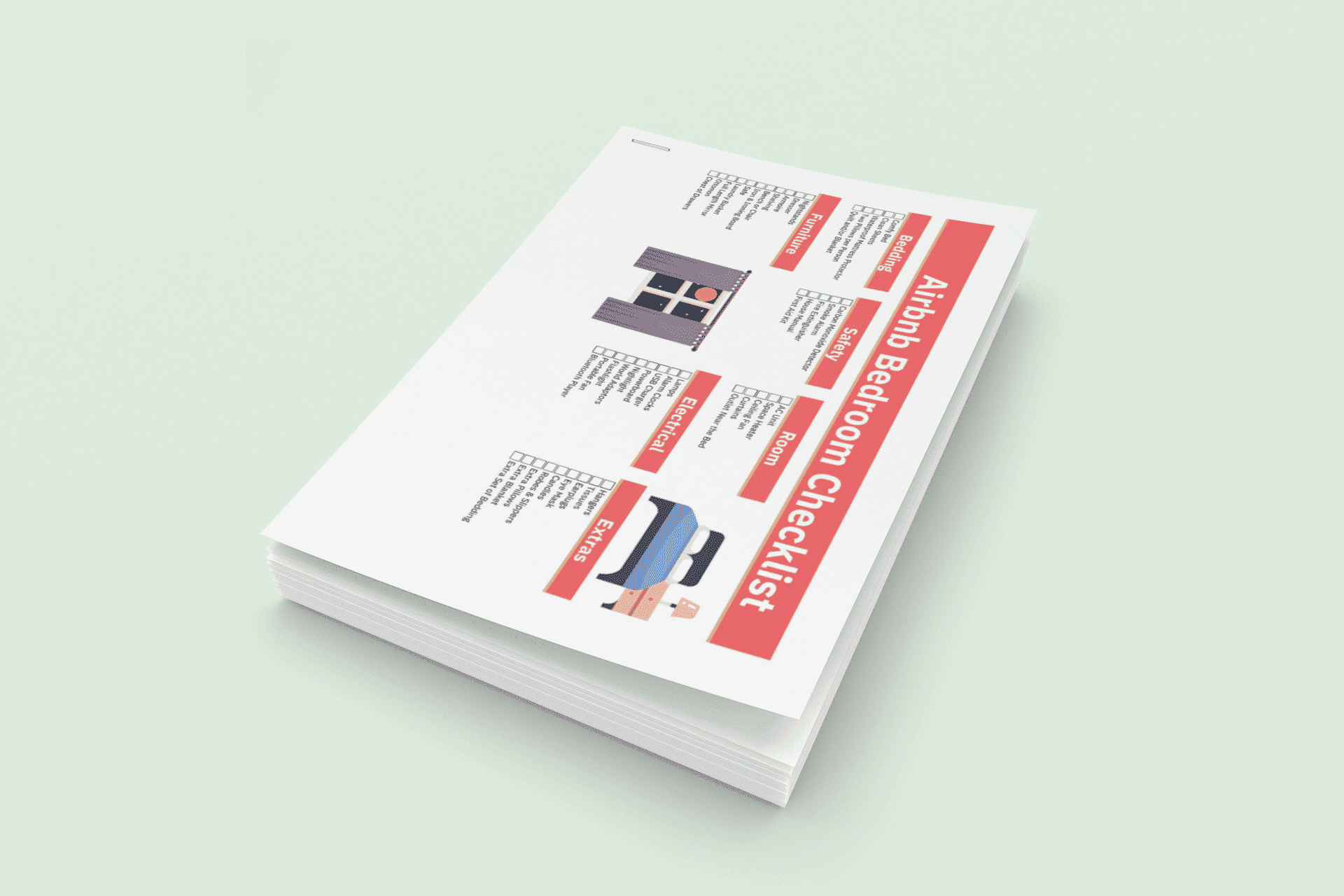 Airbnb Amenities Checklist Bundle: Kitchen, Bathroom, Bedroom & Living Room view 3
