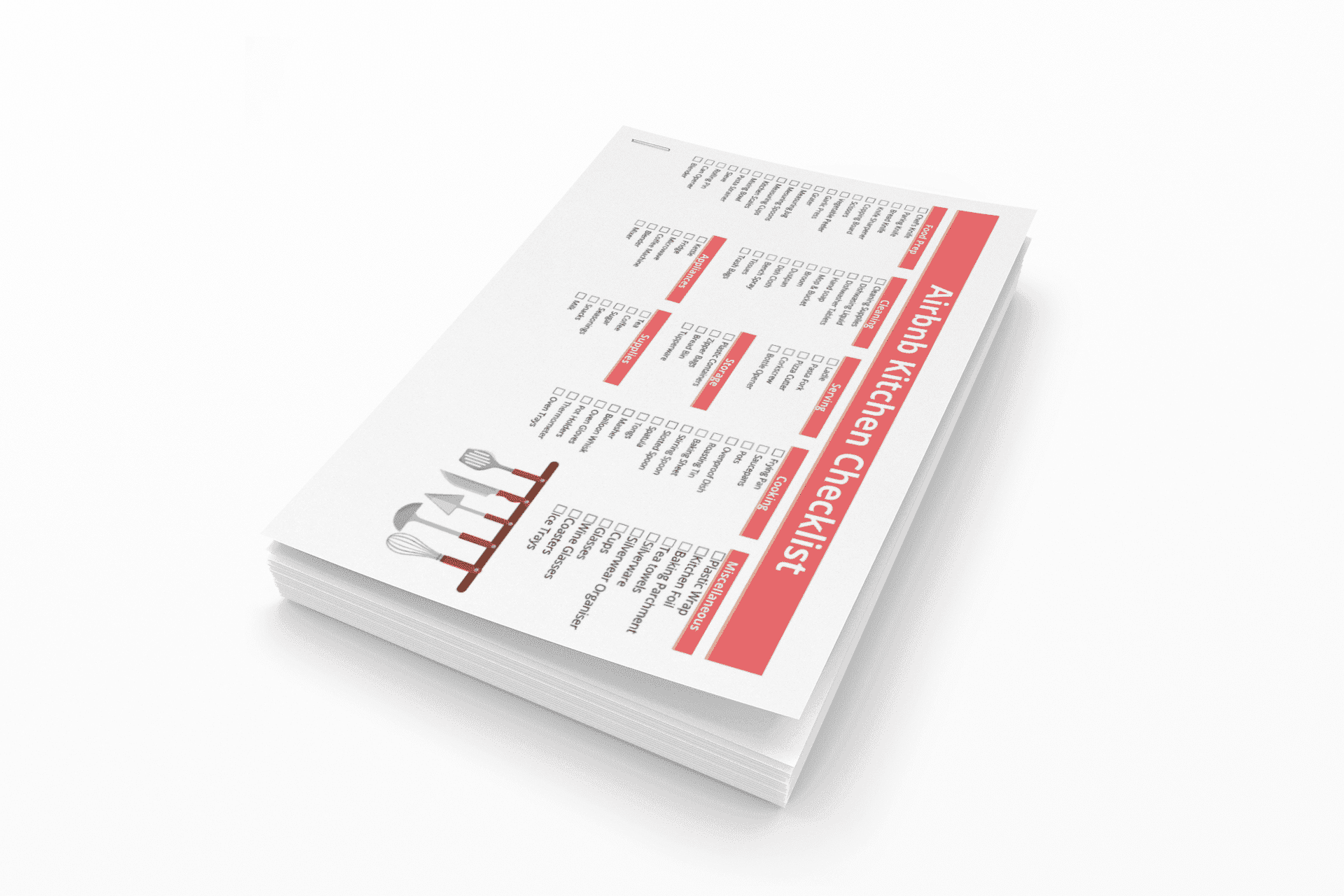 Airbnb Amenities Checklist Bundle: Kitchen, Bathroom, Bedroom & Living Room view 4