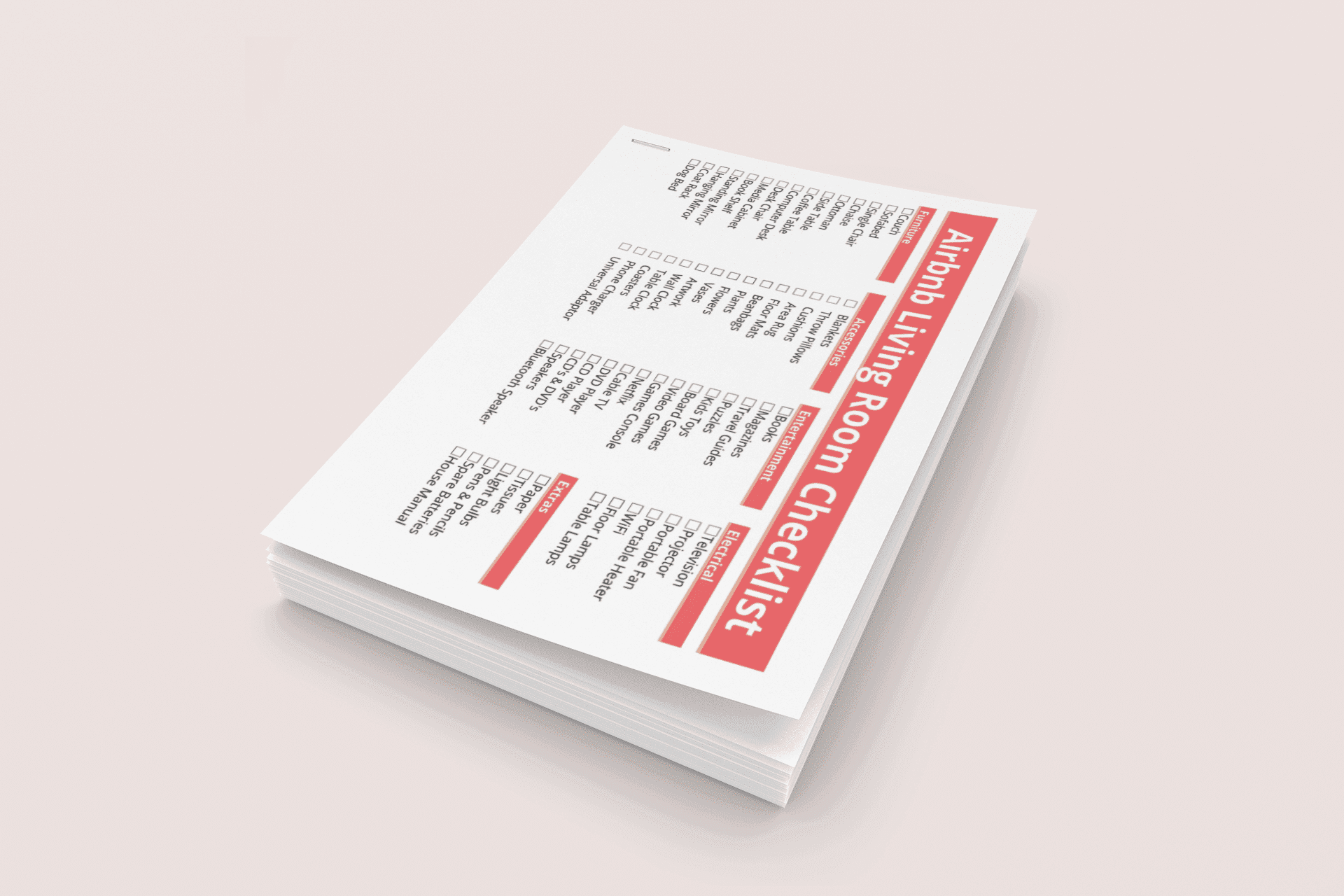 Airbnb Amenities Checklist Bundle: Kitchen, Bathroom, Bedroom & Living Room view 5