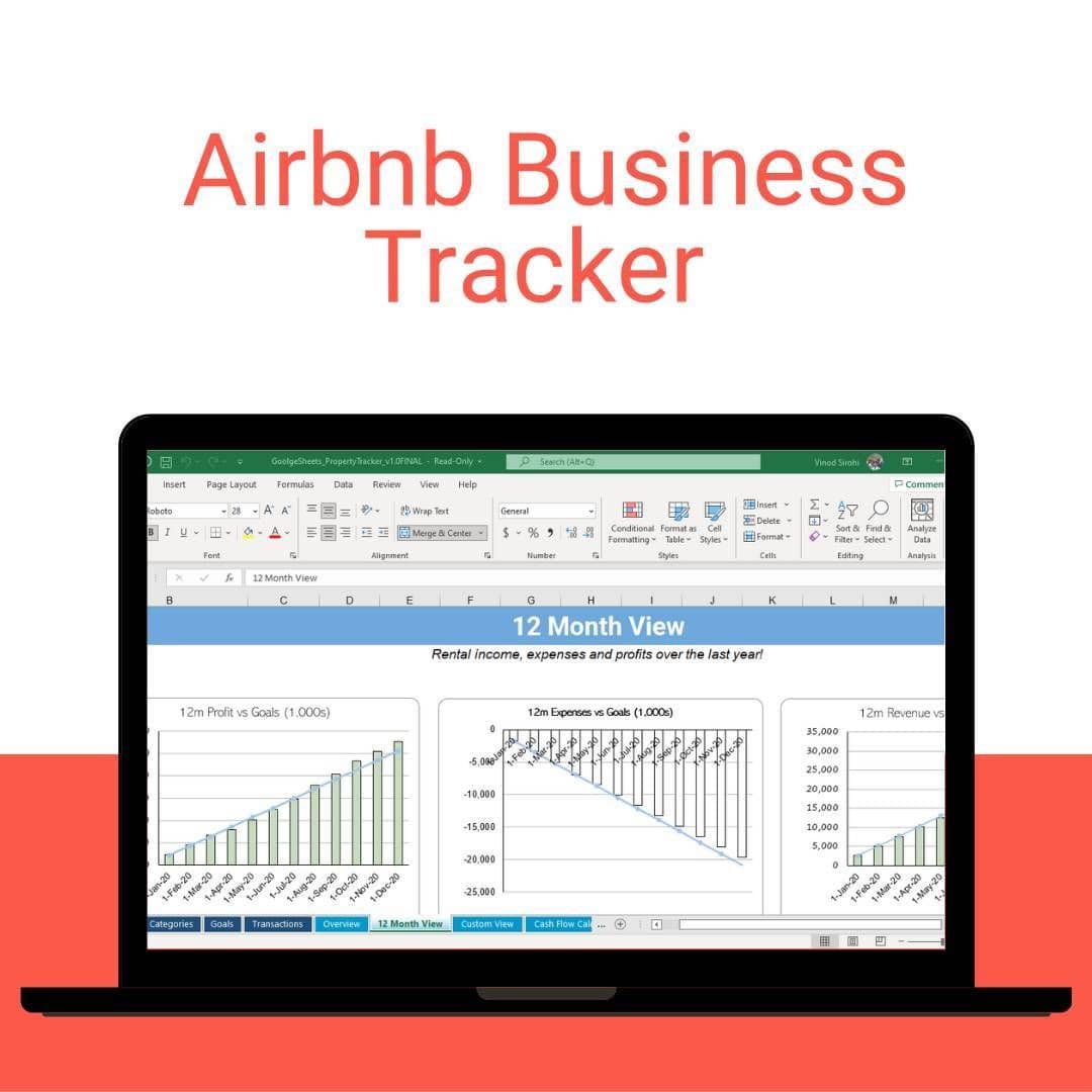 Airbnb Business Tracker: Google Sheets Income & Expense Spreadsheet view 5