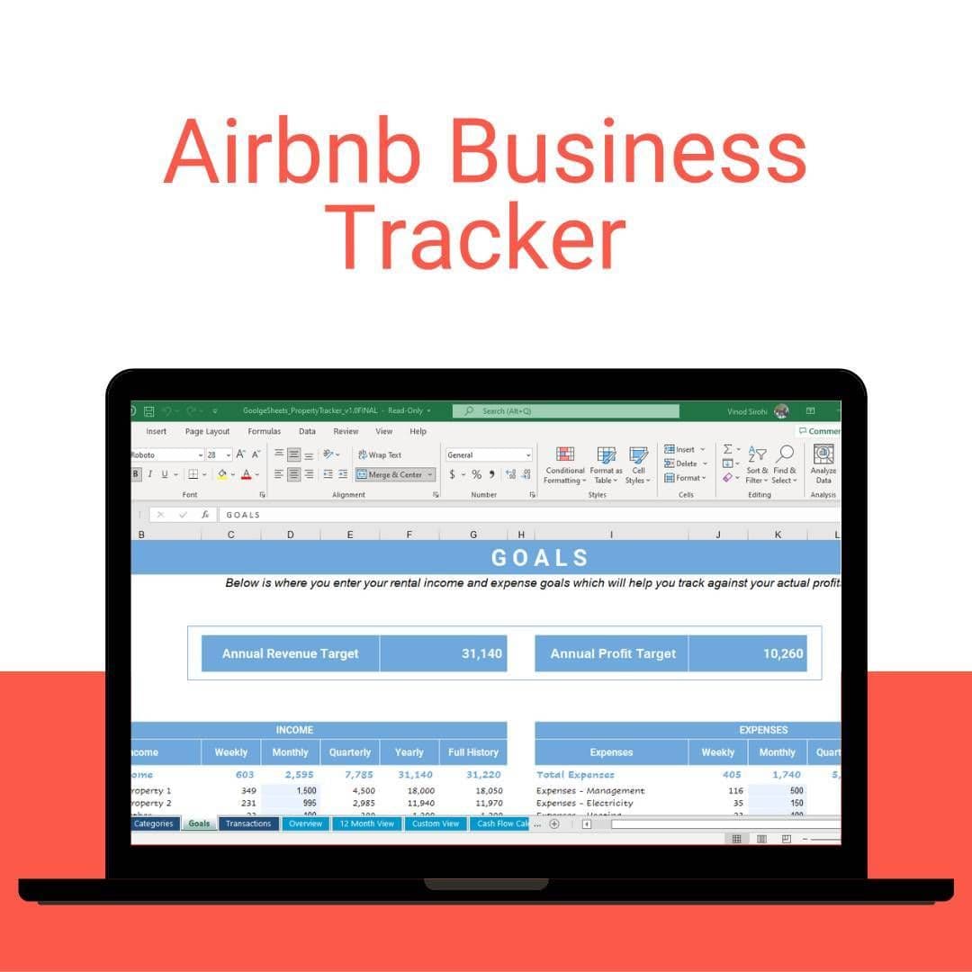 Airbnb Business Tracker: Google Sheets Income & Expense Spreadsheet view 6
