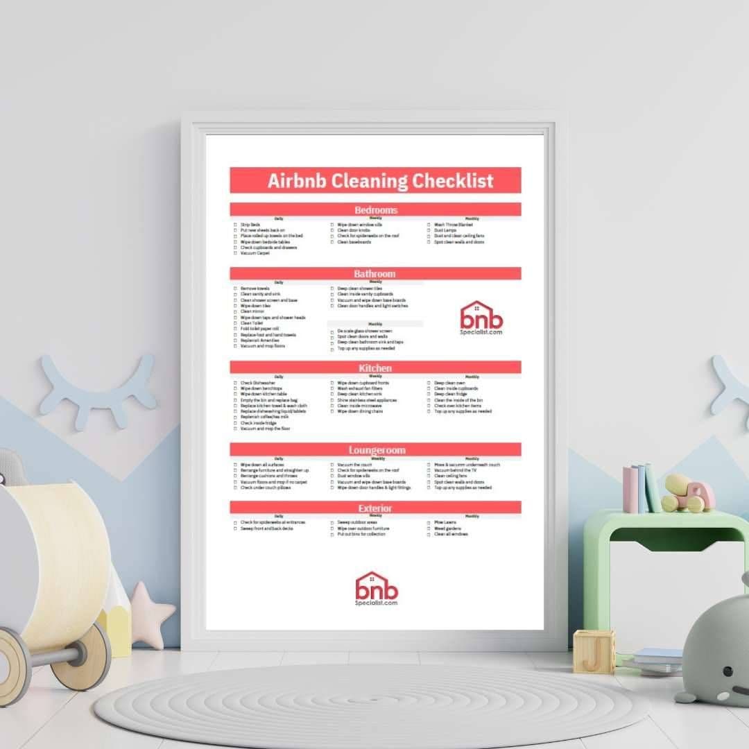 Airbnb Cleaning Checklist for Turnovers (Printable PDF) view 3