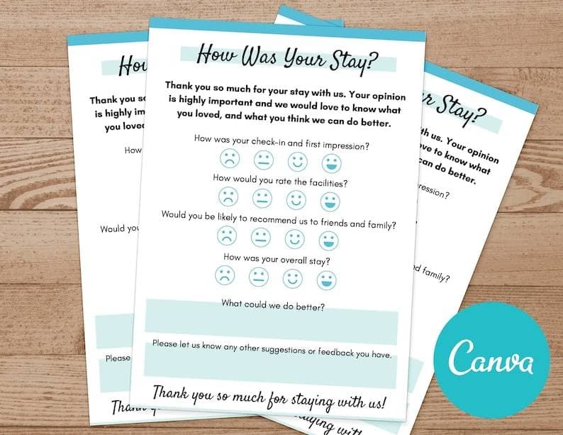 Airbnb Guest Feedback Form Template (A4 + Letter PDF) view 3