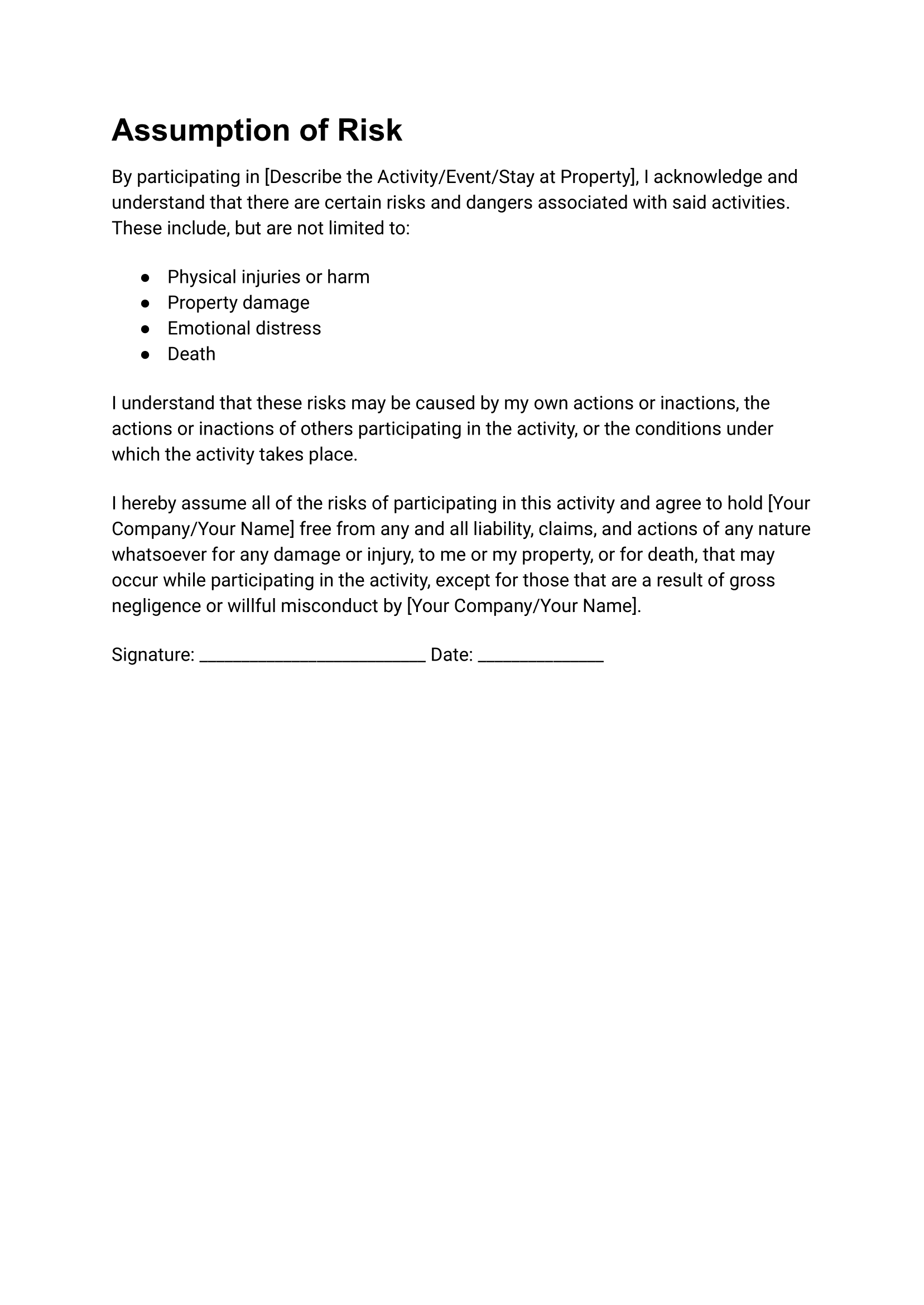 Airbnb Guest Liability Waiver Template view 5