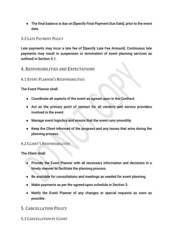 Event Planning Contract Template for Airbnb & STR Hosts view 2