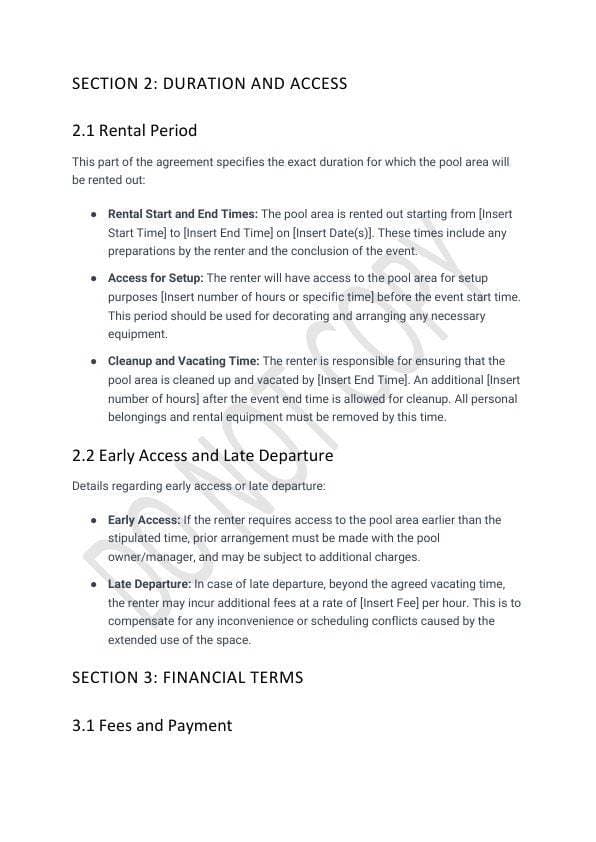 Pool Party Rental Agreement Template for Airbnb & STR Hosts view 2