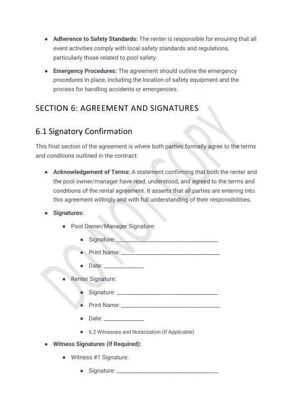 Pool Party Rental Agreement Template for Airbnb & STR Hosts view 6