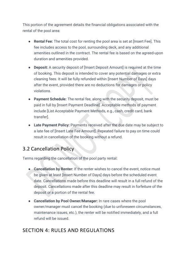 Pool Party Rental Agreement Template for Airbnb & STR Hosts view 7