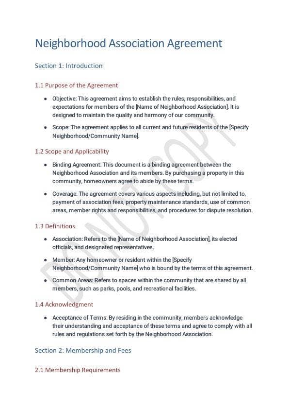 Neighborhood Agreement Template for Airbnb & STR Hosts view 3