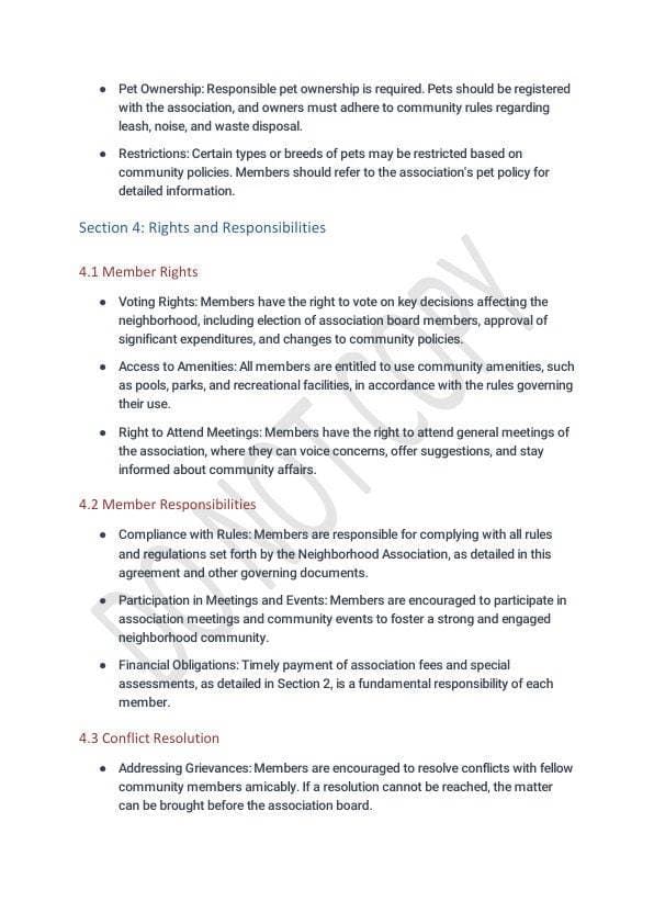 Neighborhood Agreement Template for Airbnb & STR Hosts view 4