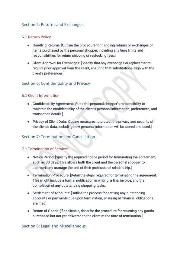 Personal Assistant Agreement Template for Airbnb & STR Hosts view 3