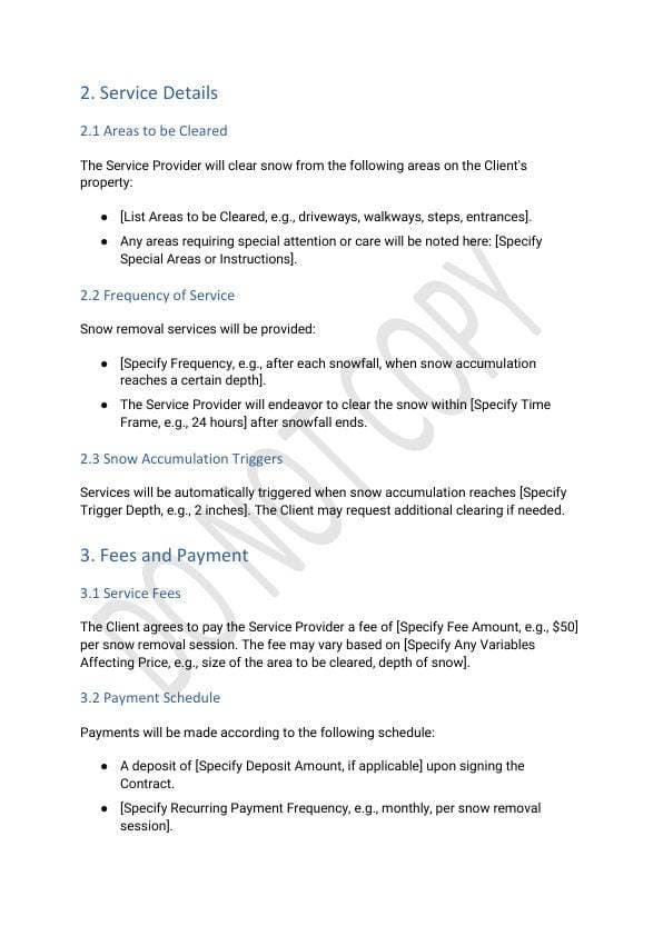 Snow Removal Contract Template for Airbnb & STR Hosts view 4