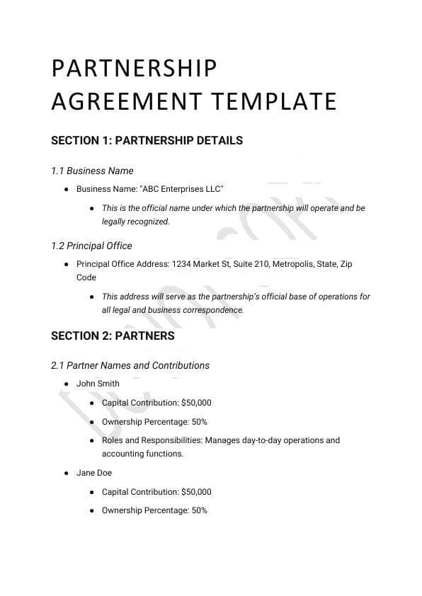 Business Partnership Agreement Template for Airbnb & STR Hosts view 3
