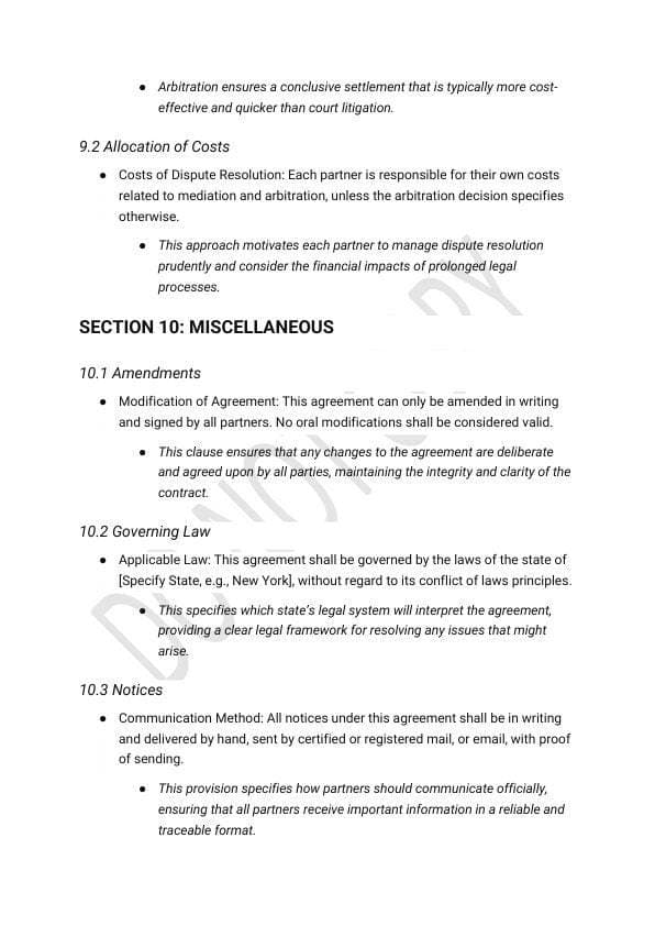 Business Partnership Agreement Template for Airbnb & STR Hosts view 8