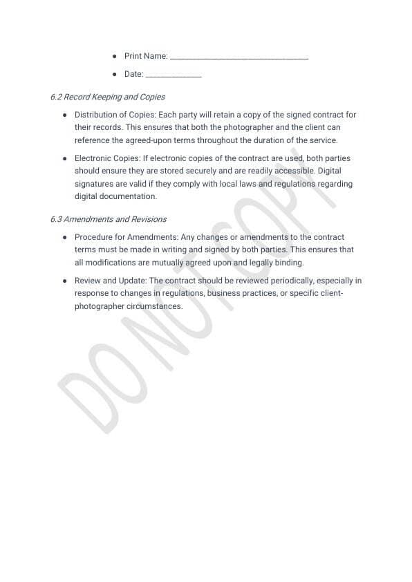 Event Photographer Contract Template for Airbnb & STR Hosts view 7